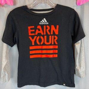 Adidas “Earn Your Stripes” Long Sleeve Graphic T- Size 7